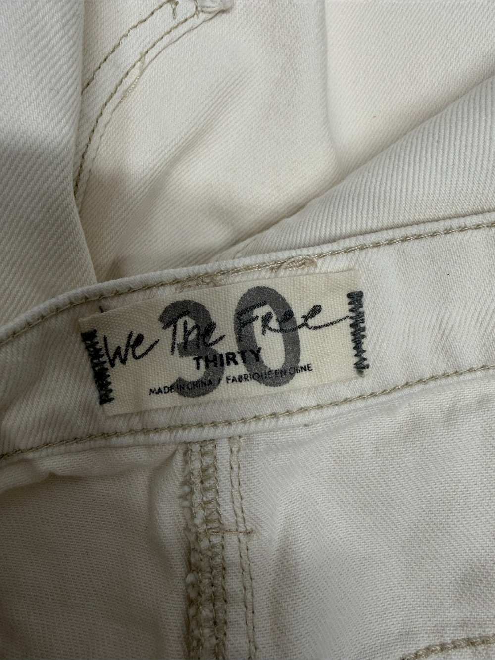 We The Free Brea Cutoff Skirt Midi Cotton Distressed Denim Button Fly White 30 - Picture 8 of 10